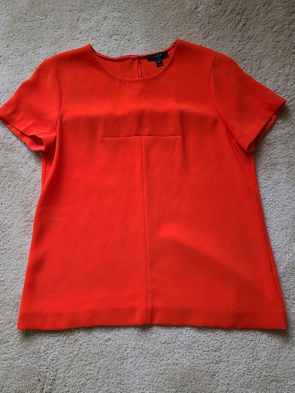 J. Crew Short Sleeve Crewneck Top in Bright Orange-Red